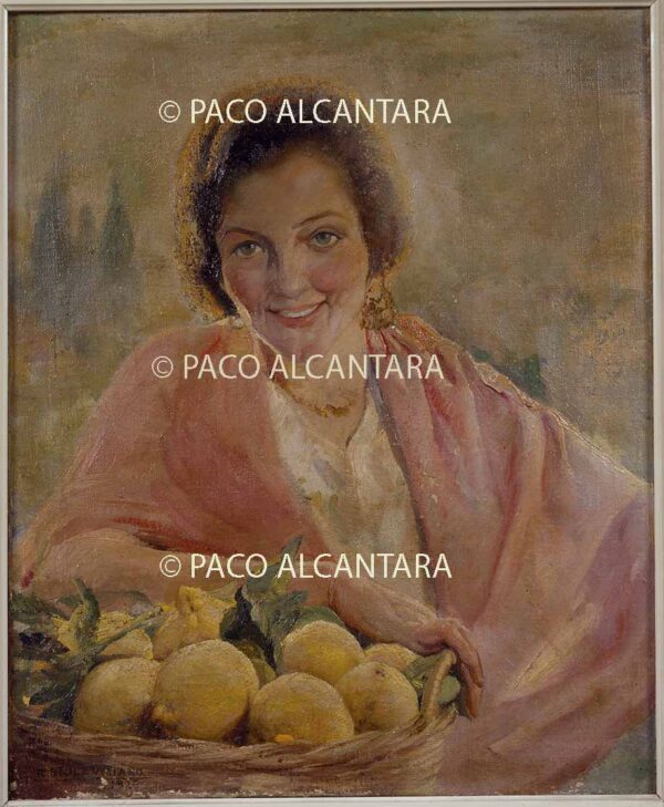 Joven con cesto de limones.1926