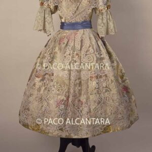 Traje festivo de valenciana (cuerpo y falda). 1950-1960.