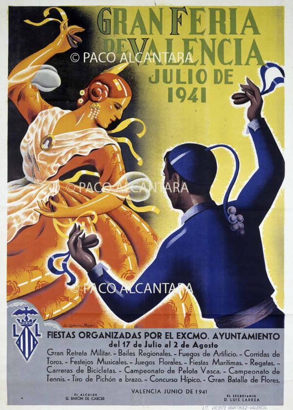 Cartel Gran Feria de Valencia Julio de 1941.