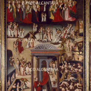 Misa de San Gregorio. Retablo del Juicio Final con la misa de San Gregorio.