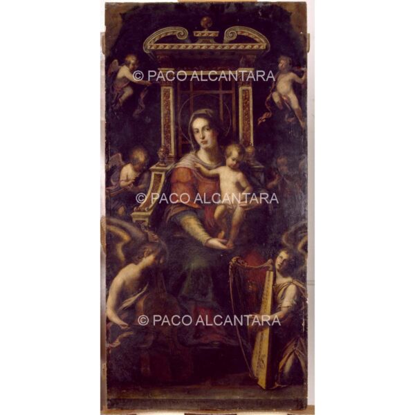 4060-Pintura-Virgen de la Esperanza con ángeles músicos. Retablo de la capilla de la Generalitat