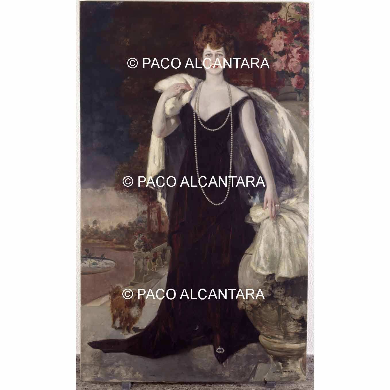 4369-Pintura-Retrato de dama con perrito 4369-Pintura-Retrato de dama con perrito