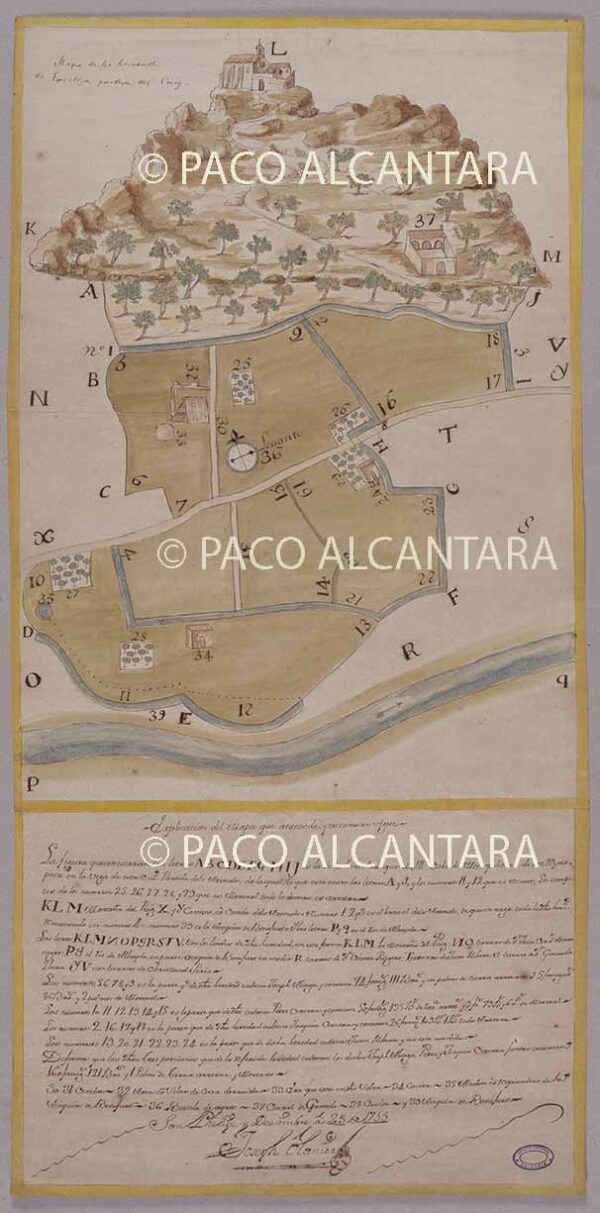 Mapa de la heredad de Torrega del Puig (Játiva) (1755).