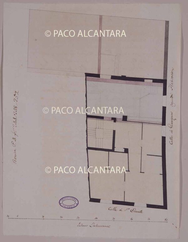 Planta de la segunda habitación de una casa de la calle de San Vicente (1805).