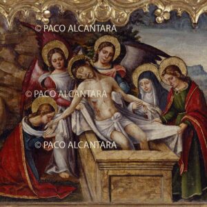 Cristo en el sepulcro sostenido por ángeles. Retablo de San Dionisio y Santa Margarita.