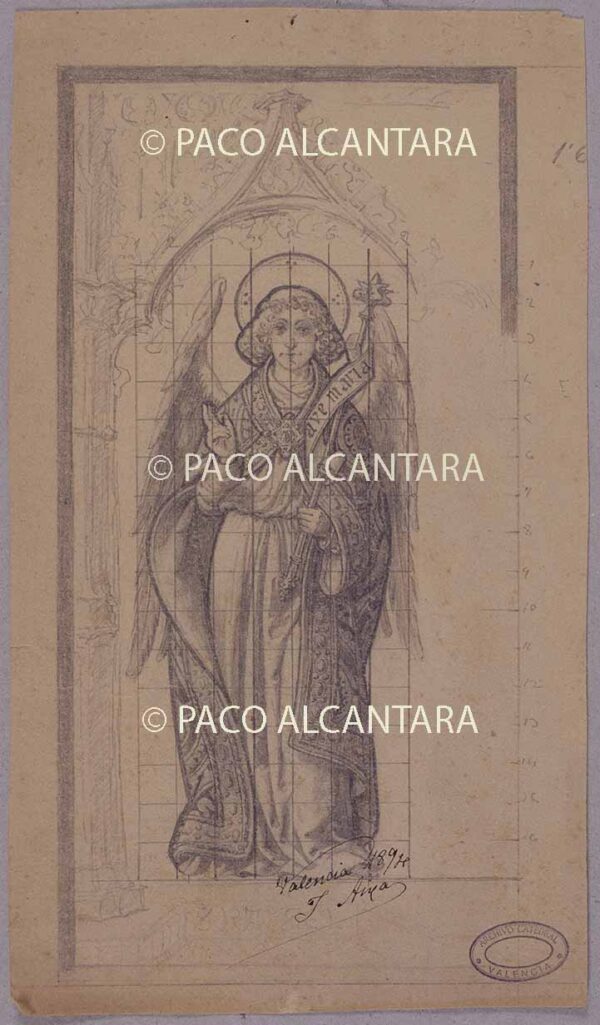 Diseño de vidriera para la capilla mayor (1894).