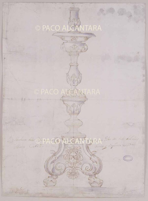 diseño de blandón (1690).